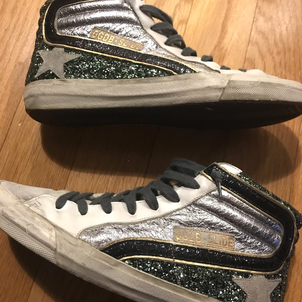 Golden Goose Green Black Glitter Slide 38